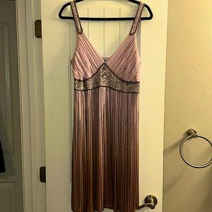 Patra Purple Ruched Pleated Midi Dress